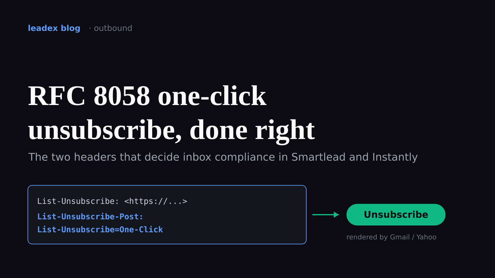 How to Add RFC 8058 One-Click Unsubscribe in Smartlead and Instantly