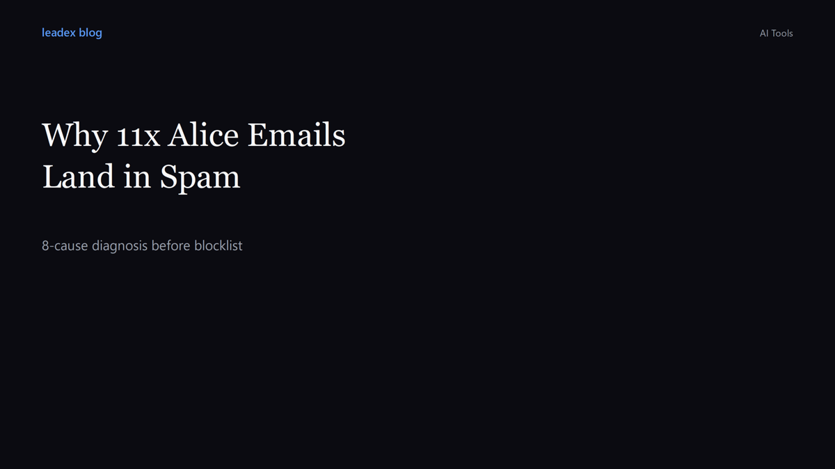 Why 11x Alice Emails Land in Spam and the 8-Cause Diagnosis Order
