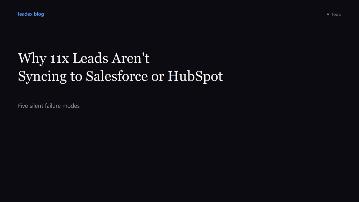 Why 11x Alice Leads and Activity Are Not Syncing to Salesforce or HubSpot